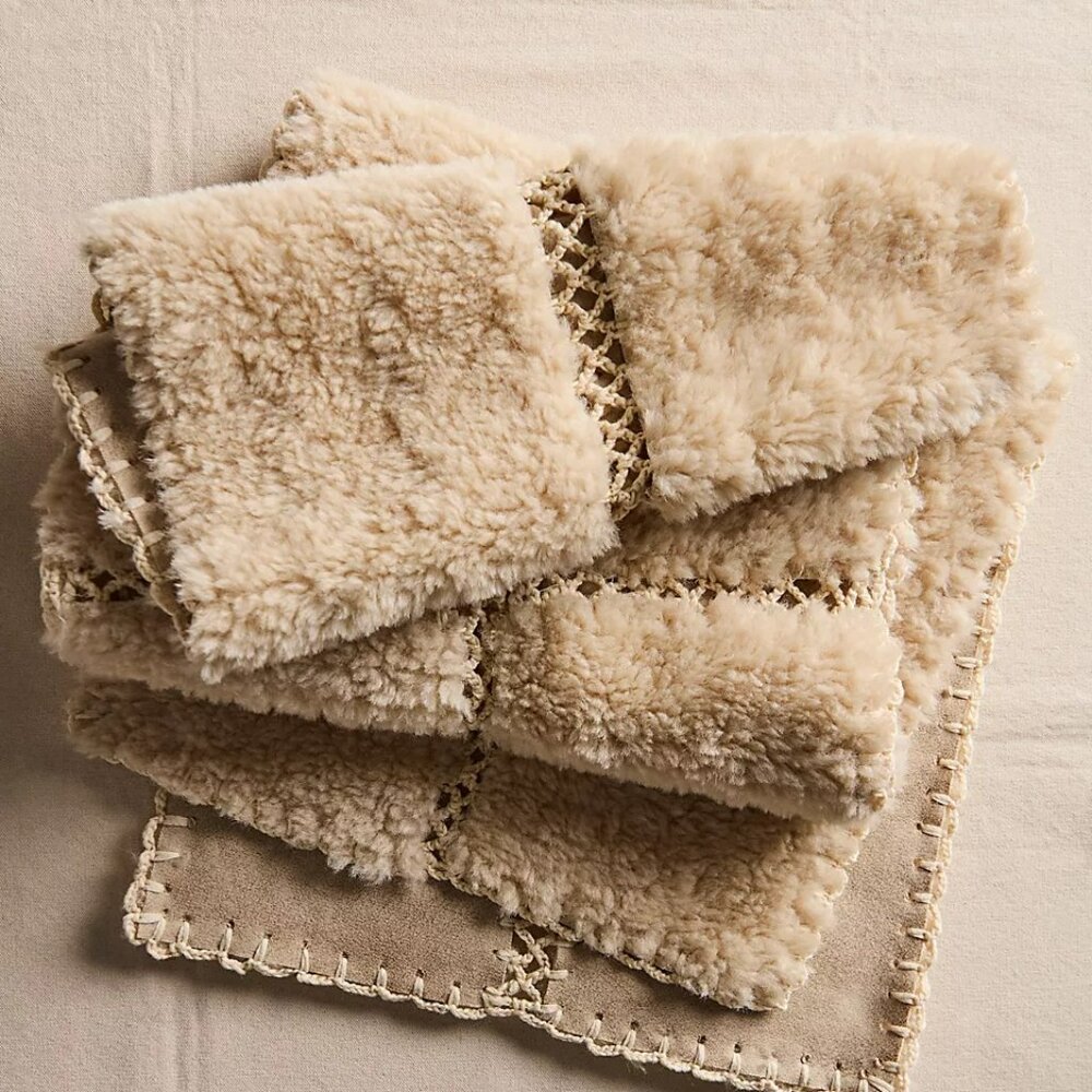 Free People Sherpa Shawl WRAP Hand Crochet Reversable Scarf NWT NIP - Picture 6 of 12